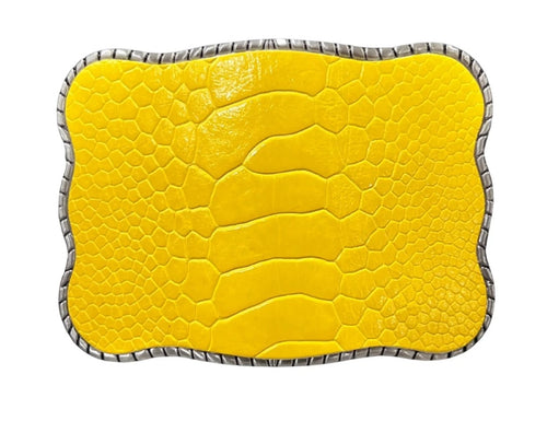 Wallet Buckle Yellow Real Ostrich