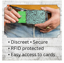 Wallet Buckle Red Embossed Leather