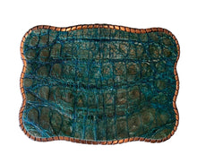 Wallet Buckle Rustic Teal Caiman Alligator
