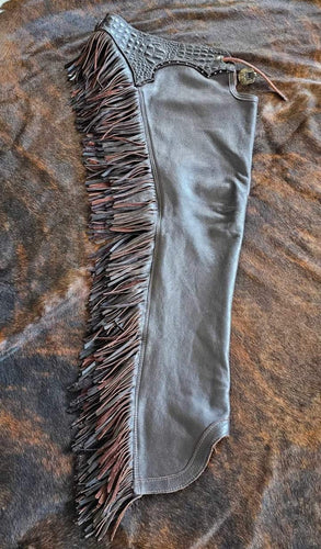 Custom Chocolate Chaps Gator Yoke Medium Long