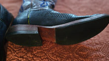 Logan Navy Lizard Boots size 7B added sole protector