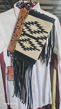 American Darling Navajo Print Handbag Conceal Carry Saddle Blanket Black Fringed