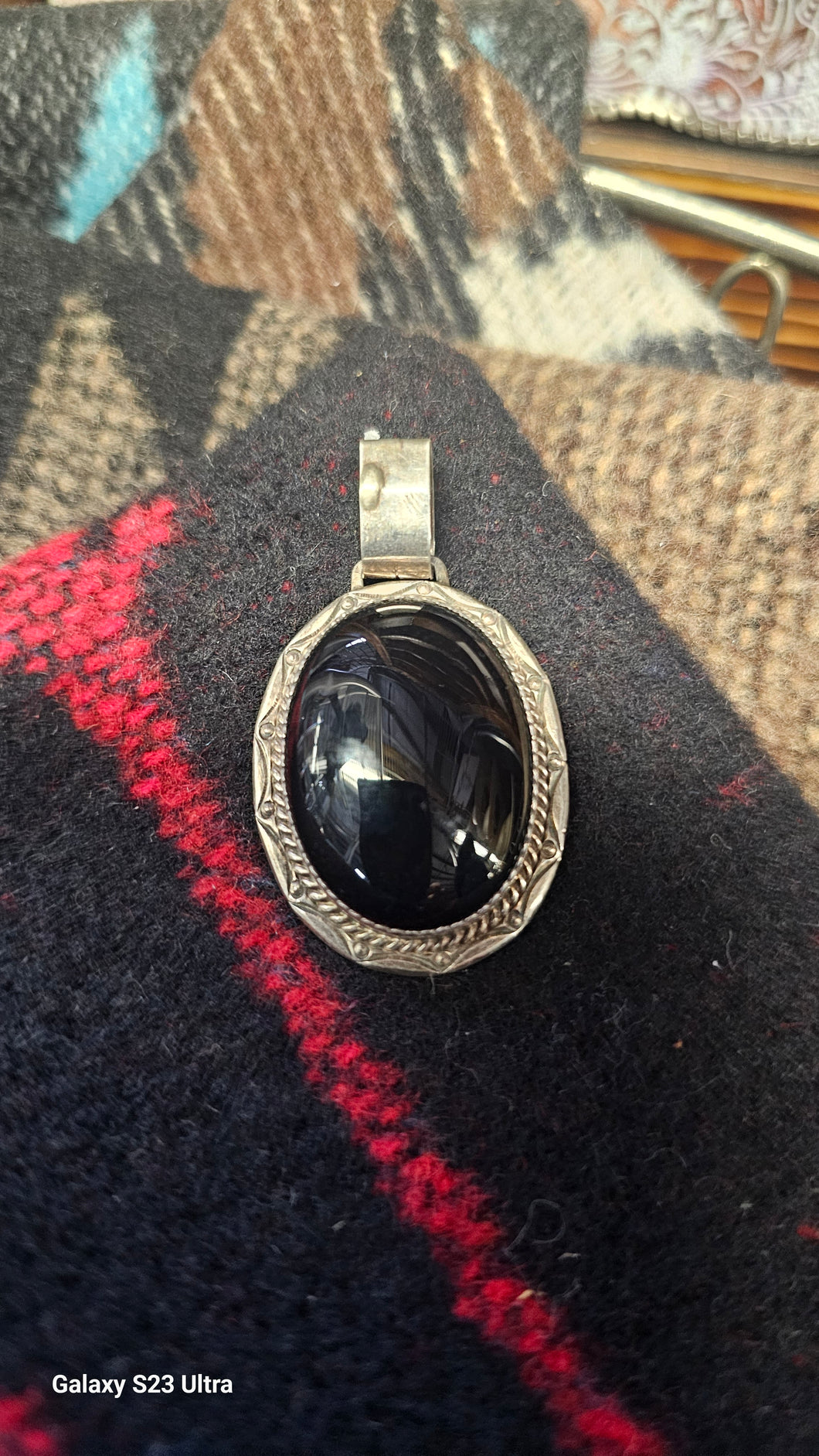 Vintage Black Onyx pendant