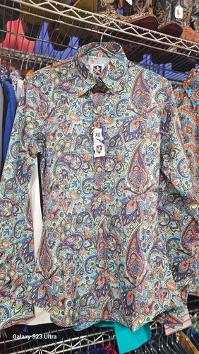 Easy Care Microfiber Shirts Cool for Summer! Paisley Green