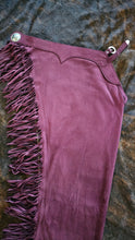 R Adult Large Long Burgundy Ultrasuede Chaps