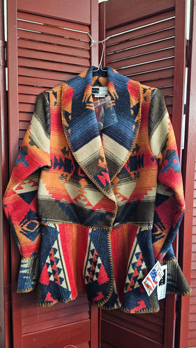 Rhonda Stark Wool Blend Navajo Style Blazer Jacket Tonto