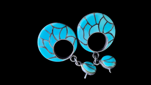 Sterling Turquoise Earrings marked
