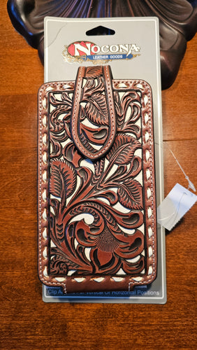 Nocona Larger Phone Tooled Leather Phone Case Choice