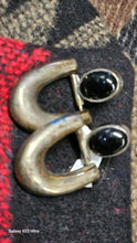 Black Onyx Large Sterling Dangle Earrings 925