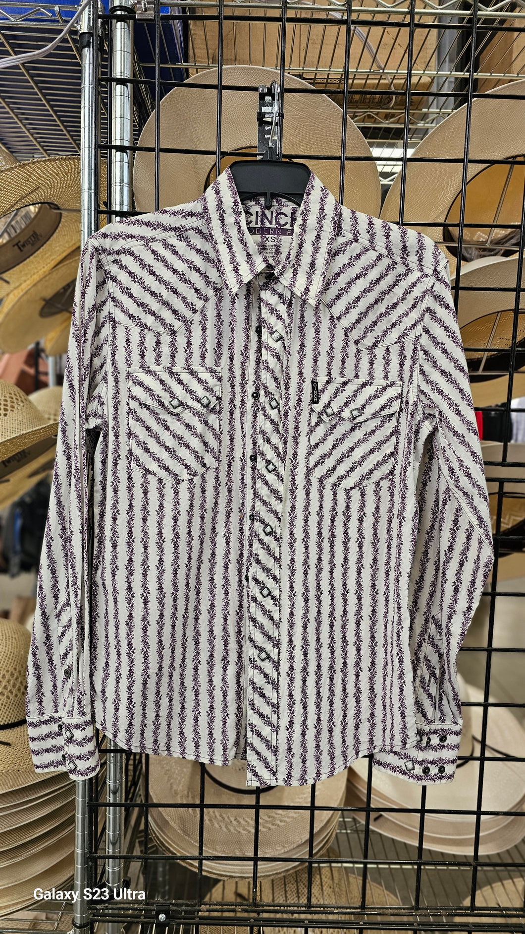 Cinch Modern Fit Grape White XS mens