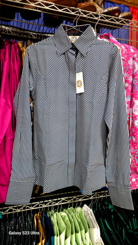 Loop D Easy Care Button Shirt Taupe Stripes