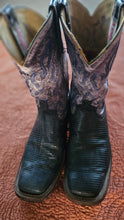 Logan Navy Lizard Boots size 7B added sole protector