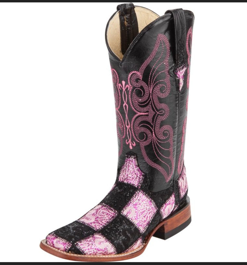 Ferrini Ladies Patchwork Pink Boots