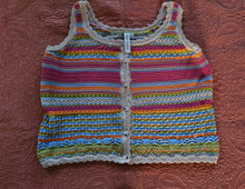 Grace Karma Crochet Tank Rainbow Colors size XL