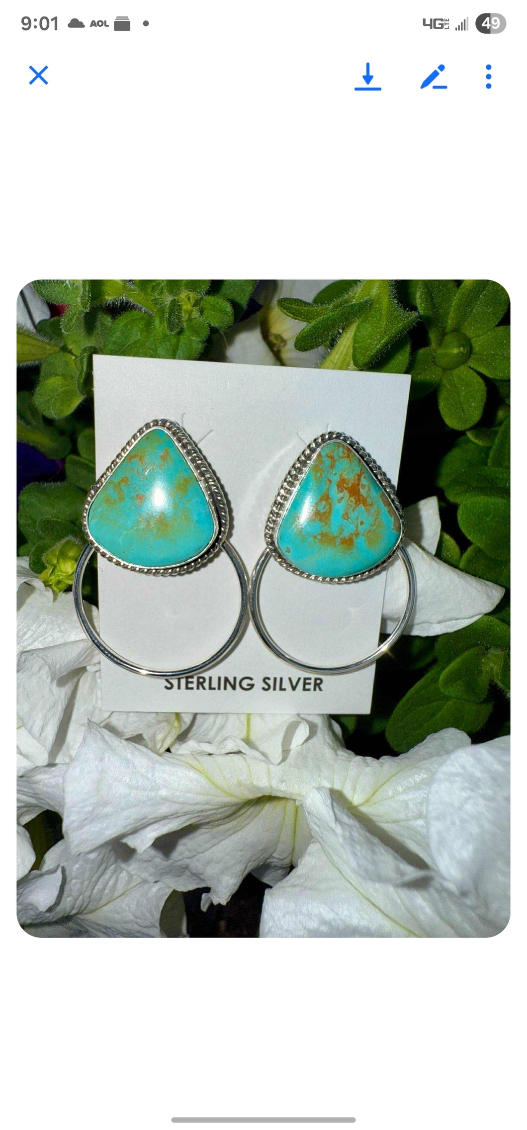 Navajo Earrings Sterling Hallmarked