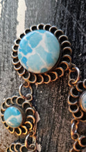 Squash Blossom Type Sterling Turquoise Necklace 20"
