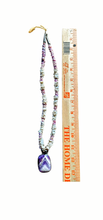 Navajo Shell Necklace Grape Purple and White Stone