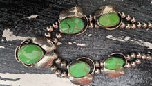 APPLE GREEN Sterling Squash Blossom 22" Unique