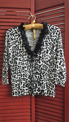 White House/Black Market Cardigan Leopard XS