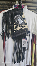American Darling Navajo Print Handbag Conceal Carry Saddle Blanket Black Fringed