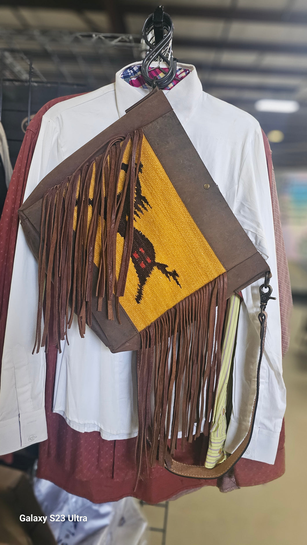 American Darling Navajo Print Handbag Yellow Running Horse Saddle Blanket conceal carry