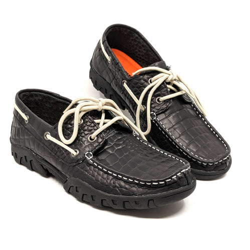 Ladies Print Belly Loafer Black