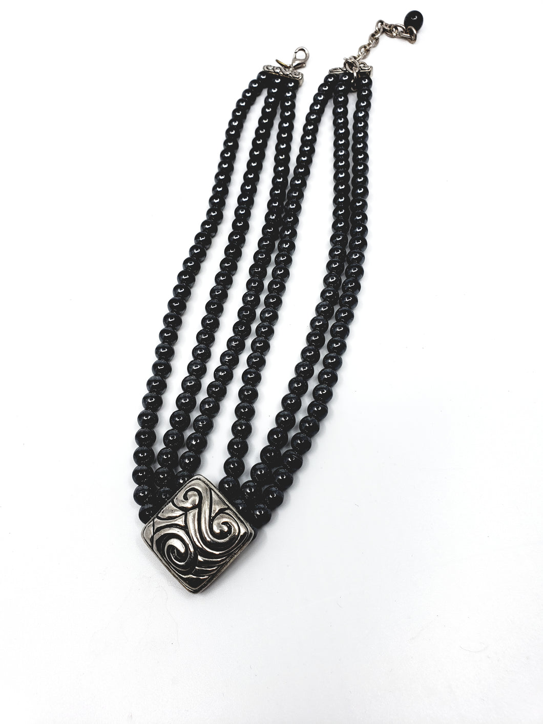 Charcoal colored pearl necklace