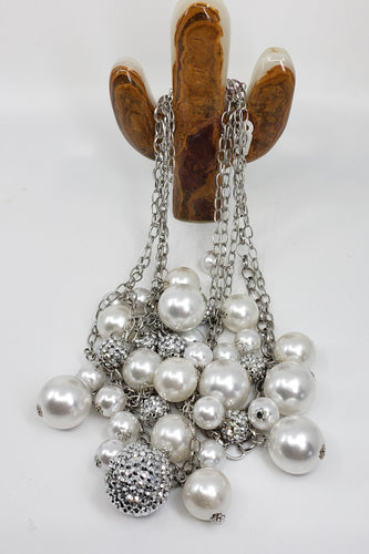 Silver/pearls Necklace 22