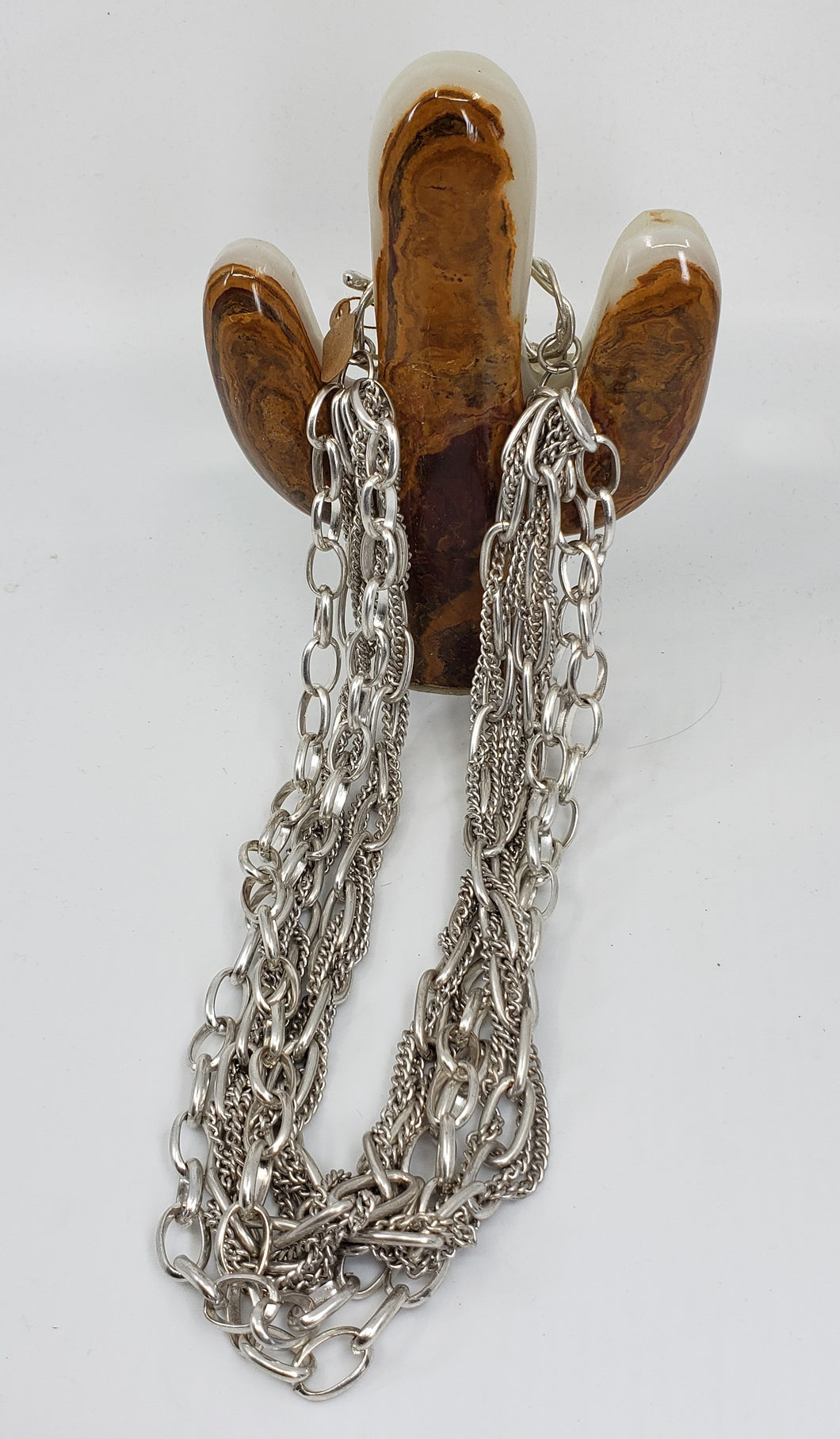Multi chain Style Silver necklace