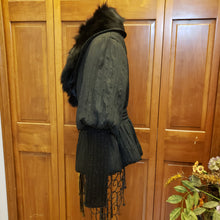 Ryu dress jacket / blazer black with removable fur collar size small Unique Boutique item