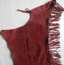 1== Adult XS Whitman Burgundy Suede Chaps