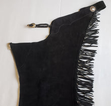 1== YOUTH XL Black Suede Show Offs Chaps
