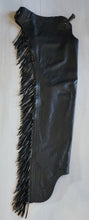 1 == Adult Medium Long Smooth Leather Black Chaps