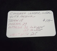 R Congress Leather Black Suede Chaps Youth Medium
