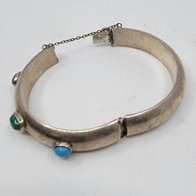 VINTAGE STERLING CUFF WITH SAFETY CHAIN