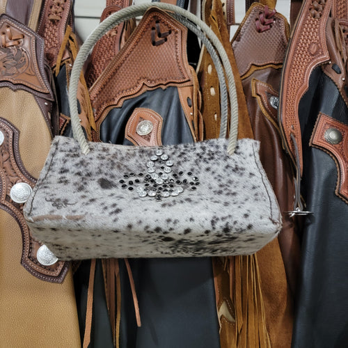 SPOTTED Cowhide PurseW/ bling