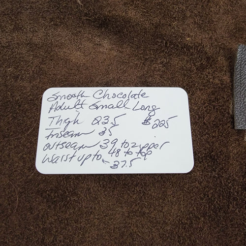 Chocolate Adult Small Long Smooth Leather Chaps