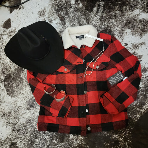Plaid Jacket size Small fleece lined