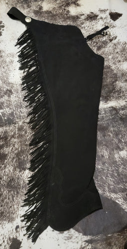 Hobby Horse 1X XL  Black Ultrasuede Chaps with Added Stretch Panel