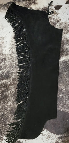 Rod's Black Suede Chaps Adult Large strerch panel