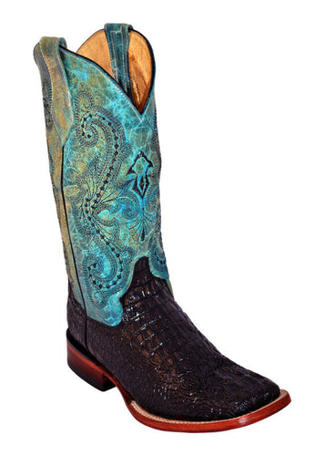 Ferrini Ladies Black Caiman Tail Boots