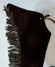 1== Adult Small Long Chocolate Top Grain Suede Chaps