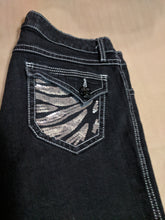 Rock 47 Black Jeans size 5X36 Blinged Pockets