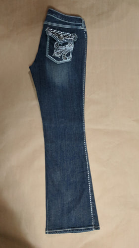 R Rock 47 Jeans size 9X34 Bootcut Ultra Low Rise