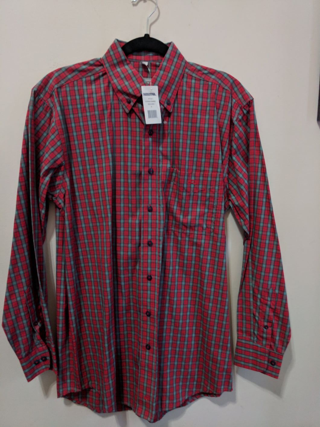 Sale Resistol Red Grid Men's shirt size Small New