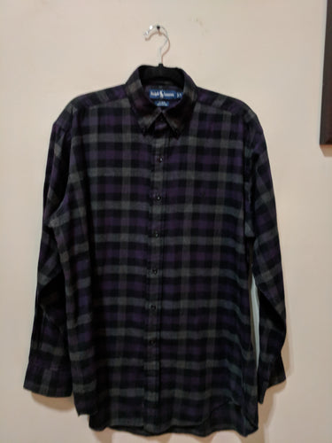 Ralph Lauren Purple Plaid Men's Shirt size Medium