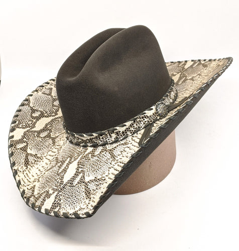 Shorty's 50X Grey Snakeskin Custom Hat size 6 7/8 w/Can