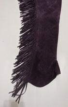 1 == Adult Small Short Hobby Horse Suede Purple Aubergine Chaps