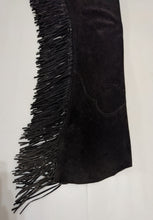 1 == Adult XS Longs Black Suede Chaps