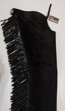 1 == Adult XS Longs Black Suede Chaps